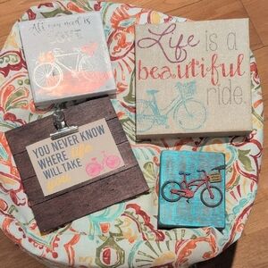 Decorative Bicycle-Themed Wall Art Set Of 4